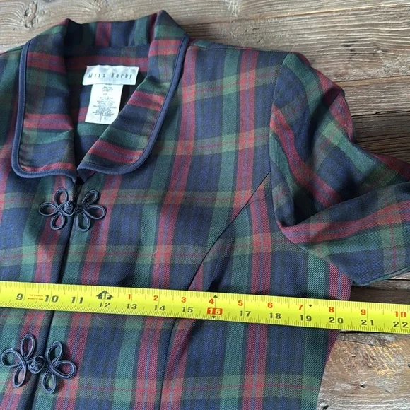 Vintage Miss Dorby dark plaid jacket EVC size 12 - Picture 10 of 12